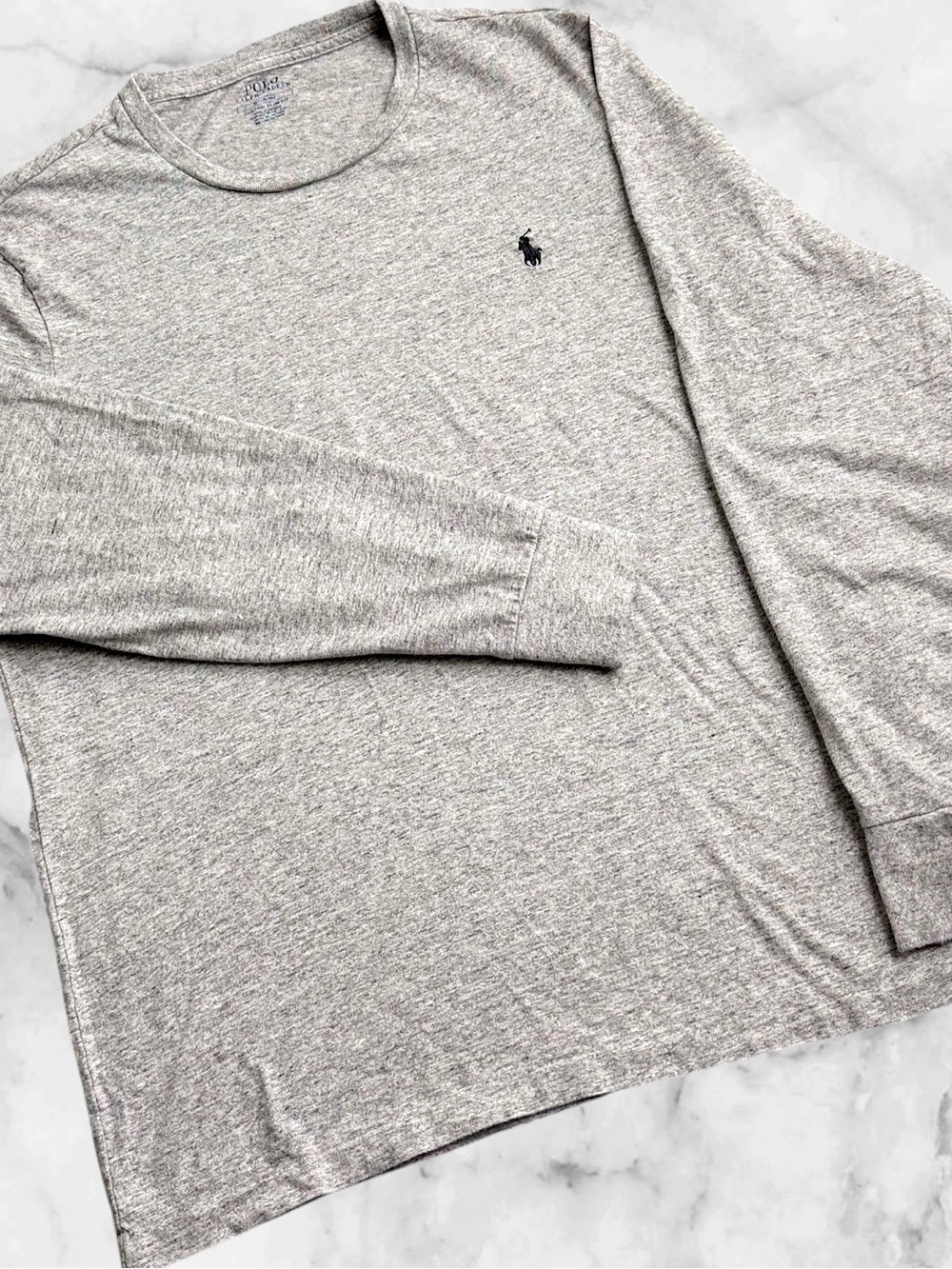 Polo Ralph Lauren Shirt Mens M Custom Slim Fit Long Sleeve Cotton Gray Pony